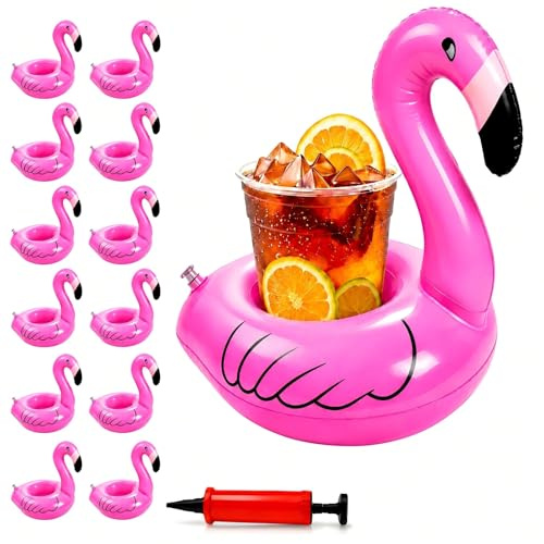 Fyhqwf 12 Piezas Portavasos Inflable - Soporte Inflable para Bebidas - Posavasos Piscina - Adecuado para Jacuzzis Y Fiestas En La Playa