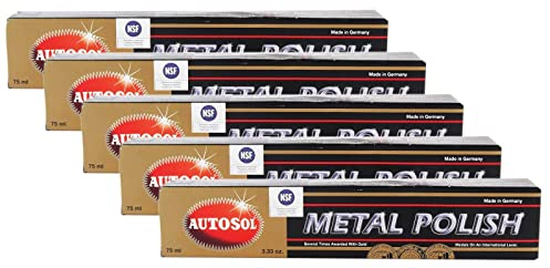 Autosol 5 x Metal Polish Chrome Gloss Metal Polish Chrome Polish 75 ml