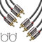 [2-Pack] J&D Cavo audio stereo, placcato in oro, 2 RCA maschio a 2 RCA maschio - 0.9m
