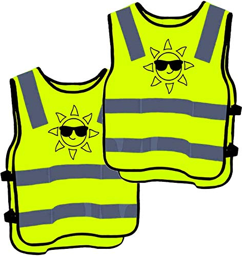 Prowiste 2 Gilet Jaune Enfant - Visibleité Élevée - Taille Universelle pour Enfants de 2 à 12 Ans - Certification EN 1150:1999 Vérifiée