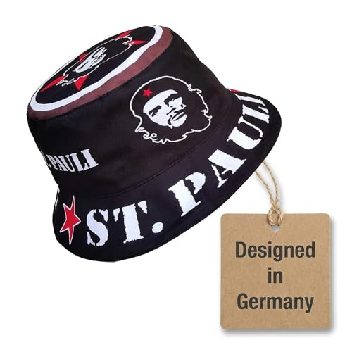 Generisch St. Pauli Sonnenhut – Leichter Fischerhut für Fußballfans – Waschbares Polyester, Größe 58–60