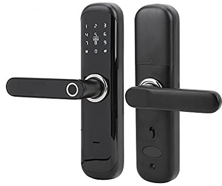 Smart Digital Smart Door Lock, Biometric Lock Safe Handle Door Lock with Keypad, Unlock by Fingerprint, Smart Card, Password, App, Key, for Home Hotel Apartment