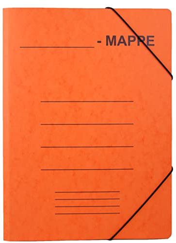 POSTMAPPE, Organisations-Mappe aus marmoriertem Pressspankarton (335g/qm) zur individuellen Beschriftung (orange)