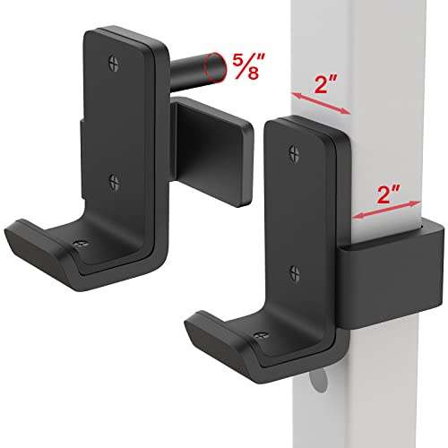 SELEWARE Massiver Stahl J-Haken für 5.1 cm x 5.1 cm Tube Power Cage mit 5/20.3 cm Loch Squat Rack Befestigung, J-Haken Langhantelhalter für Power Rack, 2er Set