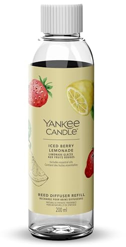 Yankee Candle Signature Nachfüllung für Diffusor mit Rattanstäbchen | Iced Berry Lemonade | 200ml | bis zu 20 Wochen Duft Frauen