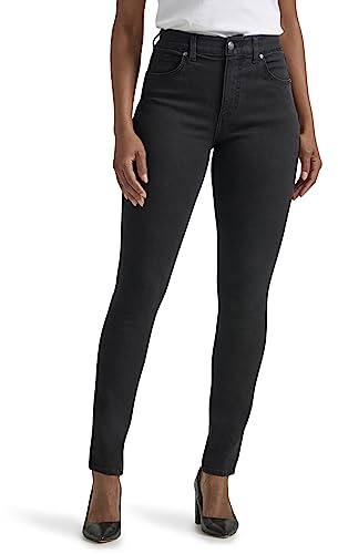 Lee Womens Ultra Lux Comfort with Flex Motion High Rise Skinny Jeans, Black, 16 US