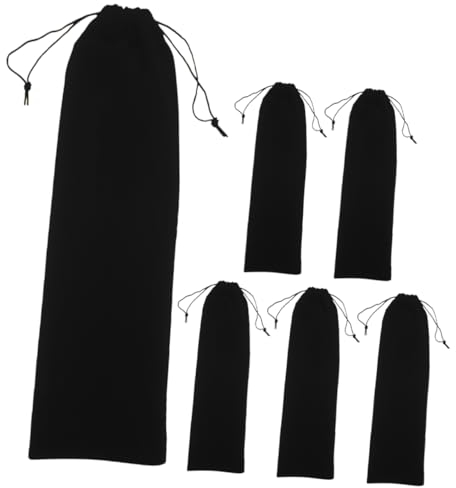 Ipetboom 6pcs Curling Iron Bag Travel Pouch Velvet Drawstring Hair Tools Holder 12x44cm Storage for Curling Irons and Hair Straighteners