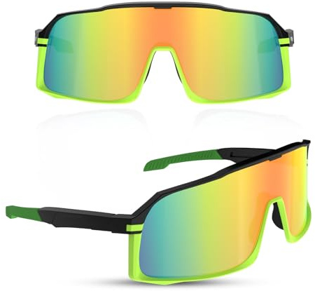 Sportbrille, polarisierte Fahrradbrille, Sonnenbrille, für Herren und Damen, Outdoor-Fahrradbrille, UV400, Grün