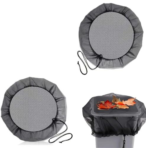 2 Stück Regentonnen Netz, Schutznetz Mückenlarven Regentonne, Verstellbares Regentonne Abdeckung, mit Zugkordel Regentonnen Schutznetz, für Wetterbeständiger Schutz vor Laub und Insekt (80cm)