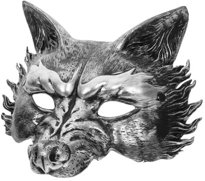 Masque de Loup Adulte Argenté Rp Foam Réaliste pour Bal Fête Halloween
