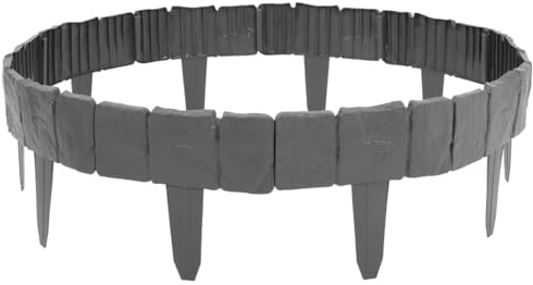 YARNOW Clôture Décorative de Jardin en PVC Effet Pierre, Bordure de Jardin Résistante et Polyvalente, Lot de 20 Pièces pour Aménagement Extérieur et Potagers