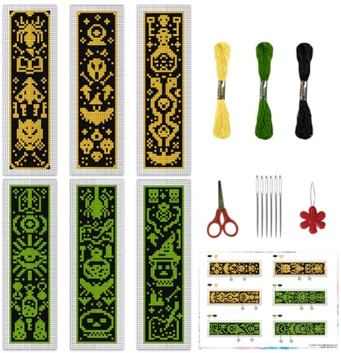 INFUNLY 6 DIY Kreuzstich Lesezeichen Set Farbige Lesezeichen Sets Zum Selbermachen Mit Anleitung Inspirierendes Stick Lesezeichen Set DIY Nadelspitzen Lesezeichen Set Für Lehrer Und Schüler