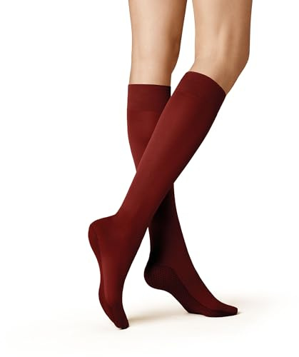 KUNERT Calcetín para mujer hasta la rodilla Warm Up 60 Aislamiento térmico 60 DEN Burdeos 35-38, burdeos, 35-38