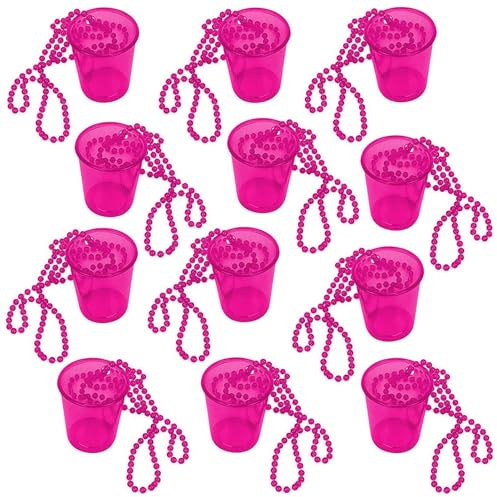 Streysisl Party Cup Necklaces | 12pcs Bachelorettes Shot Glasses Cups Necklace | Festival Party Supplies Shots Glass for Birthday Wedding Hen Partys Shot Glasses for Bachelorettes