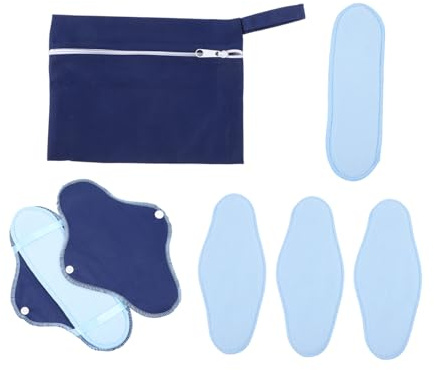 BESTYASH Toalla Menstrual Lavable de Vellón Polar Bolsa Cremallera, Resistente al Agua y Neutralización de Olores para Uso Diario y Exterior, Set de 8 Piezas