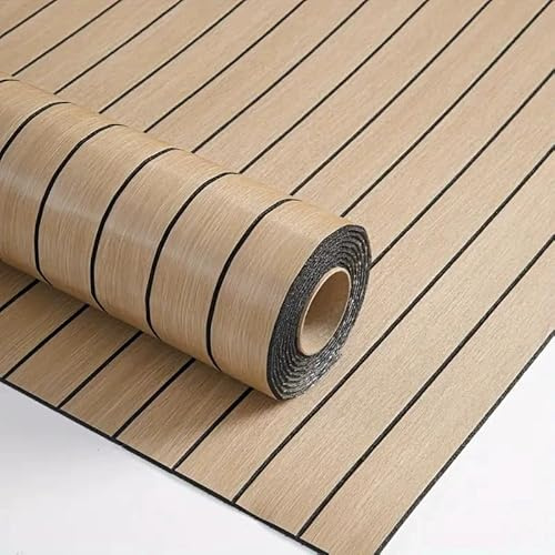 3D Effect Self-Adhesive Wood Slat Peel and Stick Wallpaper, Vinyl Soundproof Waterproof PVC Wall Panel for Interior Wall Decor, Ceiling, TV Background (Oak, 60cm×300cm)