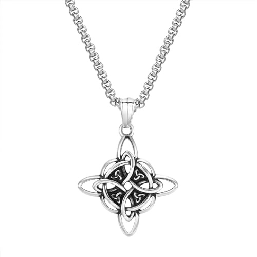 ZIAFRPN Herrenhalskette, Vintage-keltische Knotenketten für Männer, Jungen, Hexenknotenhalsband, Glückwunschschmuck, Mode.