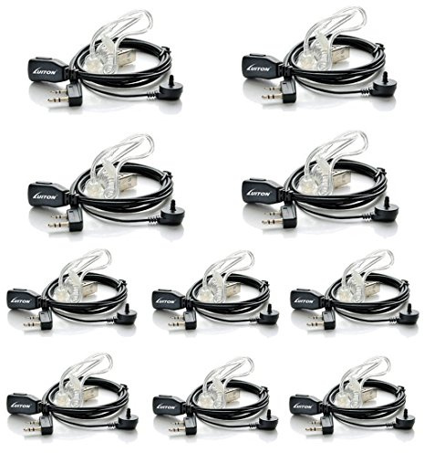 Walkie Talkie Earpiece with Mic for BaoFeng Radio Retevis Headset for Baofeng UV-5R BF-888S Arcshell Retevis H-777 RT21 RT22 Kenwood 2 Way Radio by LUITON (10 Pack)