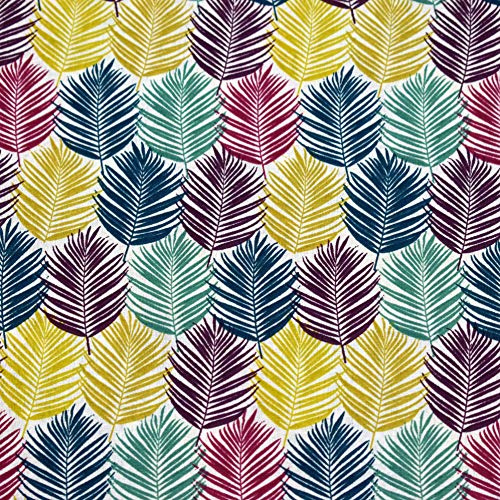 MAGAM-Stoffe Prag Bunte Blätter Baumwollstoff Oeko-Tex Meterware 50cm (250x160cm)