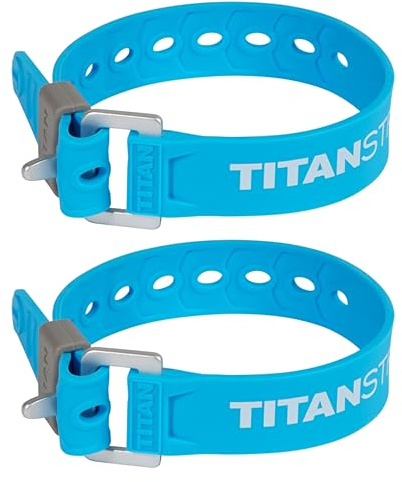 Titan Utility Straps - Safety Strap Set to Secure Splits, Cargo Bikes, Garden Hoses, Wood Working Projects - 60 lb. Working Load, 14 Length, Fluoro Blue, 2-Pack