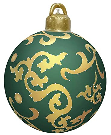 RUSTOO Palla di Natale Gonfiabile in PVC - Decorazioni Natalizie Giganti - Pallina Personalizzata per Albero