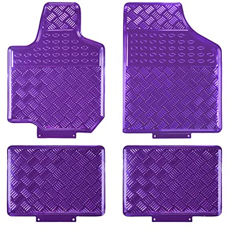 August Auto 4 Alfombrillas de Aluminio de Ajuste Universal para sedán, SUV, Camiones y Furgonetas (Morado)