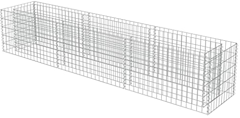 Gecheer Gabionen-Pflanzkorb Gabionen-Hochbeet Gabionenkörbe Steinkörbe Drahtkorb Blumenkasten Gabione Pflanzkübel Gabion Raised Bed Galvanised Steel 270 x 50 x 100 cm Plant Basket Stone Basket