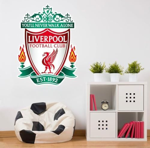 Liverpool FC Wall Sticker - Crest Wall Decal Football Art Mural (90cm Height x 60cm Width)