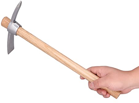 Natudeco Short Claw Rake Mini Hand Harrow Stainless Steel Pick Hoe Hand Cultivator Agricultural Digging Tools with Wooden Handle for Garden Bonsai Nurseries Farming