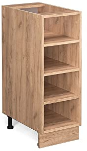 Vicco Küchenregal Fame-Line, Goldkraft Eiche, 30 cm | Offener Stauraum · Ohne Arbeitsplatte · Höhenverstellbare Füße · ✓ Frei kombinierbar · ✓ Alles griffbereit