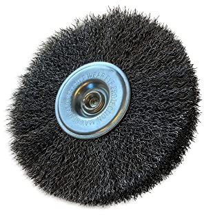 Kibros Brosse circulaire tige Ø 125 mm acier souple 18 mm | Fil acier souple Ø 0,20 mm, 3 rangs, tige Ø 6 mm, pour perceuse ou visseuse à mandrin, décapage brossage nettoyage.