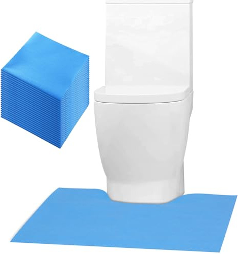 Lot de 25 tapis de toilette jetables, super absorbants, tapis de sol de toilette jetables pour urine, tapis de toilette en forme de U pour urine, protection du sol des toilettes, 61 x 55,9 cm
