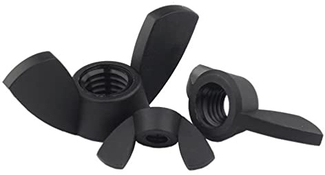 FEEIMOL Nylon Flügelmutter Kunststoff Flügelmuttern Daumenmuttern Schwarz M4 (20 Stück)
