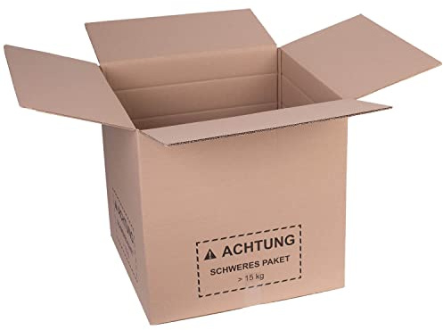 smiley pack 5 Stück Faltkartons 580 x 580 x 580 mm zweiwellig braun | Versandkarton aus Wellpappe – 58 x 58 x 58 cm – Pappkarton, Versandbox für Paket & Päckchen