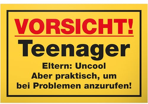 DankeDir! Teenager Eltern Uncool - 30 x 20 cm Schild - Geschenkidee Türschild Zimmer lustig - Jungen & Mädchen Spruch - Deko Geschenk Idee Geburtstag Dekoration Tür Deko Jugendliche