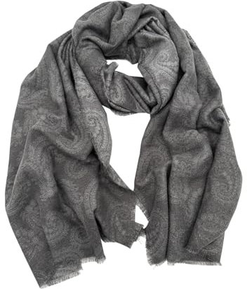 Txmout Schal für Damen, superweich, klassisch, Kaschmirschals, Pashmina-Schals und Wickeltücher für Abendkleider, grau dunkel, 26W X 75L inch