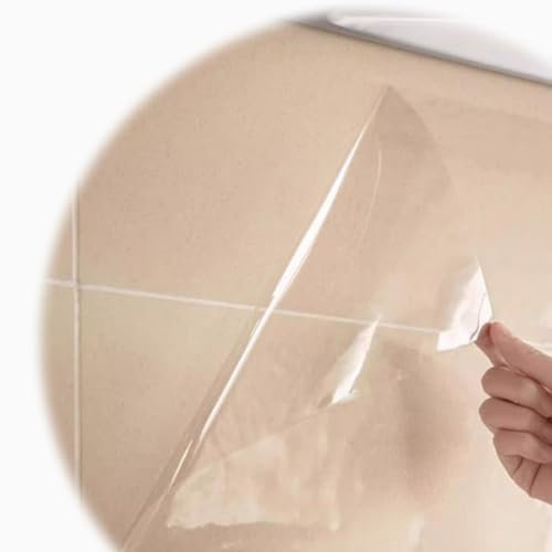 HCZION Transparent Klebefolie Selbstklebende Wandschutzfolie Möbelfolie Transparent Dekorfolie Für Küche, Wandfolie Spritzschutz Küche Folie (Size : 45cm/17.7in)