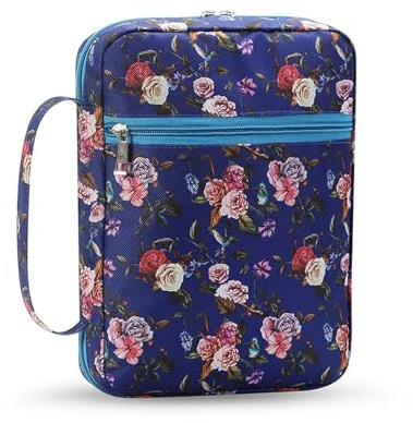 Hixingo Buchhülle Schutzhülle für Bücher aus Stoff, Buchhülle mit Reißverschluss Buchschutz Buchhüllen für Taschenbücher Buchhülle für Buchliebhaber für Lehrer, Freunde (Rose Blume,26x19cm)
