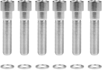 Boulon En Titane M7 X 32Mm, Vis À Tête Cylindrique Hexagonale Avec Rondelle, 6 Pièces, Titane, M7,32mm