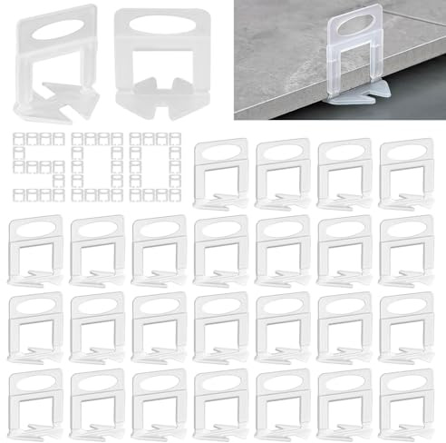 500 Stück Fliesen Nivelliersystem 3mm Nivelliersystem Fliesen Zuglaschen Fliesenverlegehilfe Fliesen Abstandshalter Fliesenkreuze Fliesen Zubehör Clips für Wand- und Bodenfliesen Leveling