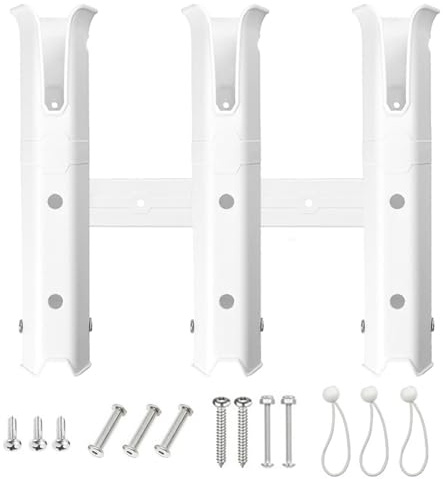 KOVNISE Angelrutenhalter, 3 Rohr-Angelrutenhalter, Wandmontage, Rutenhalter, tragbare Angelrutenhalter für Boote, Garage, Kühler, Anhänger (Weiß)