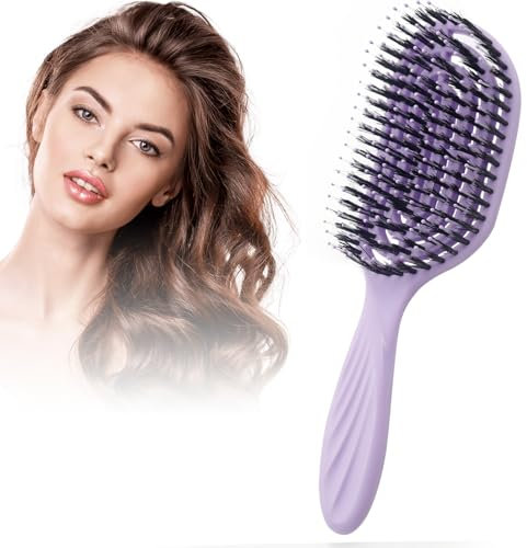 Curly hair brush,Haarbürste wildschweinborsten,Lockenbürste,Haarbürste ohne ziepen,Curl brush,Locken bürste,Profi Entwirrbürste für jeden Haartyp,Haarbürste zum Entwirren für Frauen(1PCS)