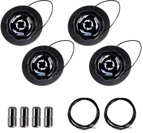 EclipseGuard Lot de 4 Lacet automatique, fermeture à vis pour chaussures, Lacets Sans Nouage, pour Enfants et Adultes, Pour Chaussures de Sport, Chaussures de Travail, Taille unique