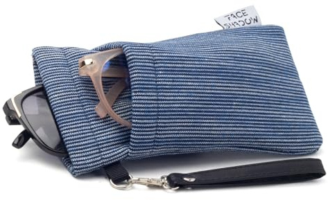 Face Shadow Brillenetui Weich für 2 Brillen Damen Herren Sonnenbrille Etui | Brillentasche mit Schnappverschluss, Sunglasses Glasses Case, mit Brillentuch, Brillenschutz