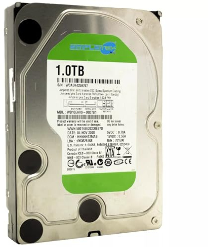 SIMPLETEK - Hard Disk HDD 1TB 1000GB 3.5 Desktop Computer JPT3HC NAS DVR PC/ HUA722010CLA330 (Refurbished)