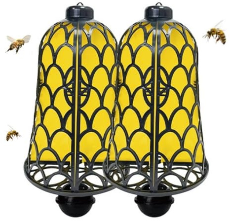 Piège à Guêpes et Frelons Suspendu (Lot de 2), piege a frelon Asiatique Exterieur, Piège à guêpes à Suspendre, Piège frelon, Solution Naturelle Anti-Guêpe Attrape Insecte pour Intérieur et Extérieur