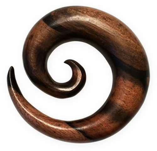 Fly Style Dehnschnecke aus Tigerwood Holz - Dehnspirale Expander Piercing-Schmuck