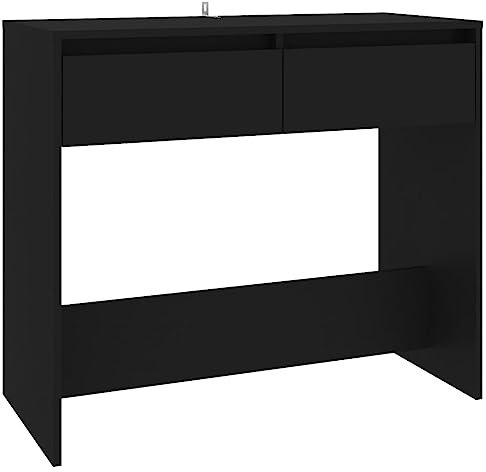 agnixnaf Tavolo Consolle Nero 89x41x76,5 cm in Acciaio, Consolle con 2 Cassetti, Versatilità per Soggiorno, Ingresso, Corridoio e Ufficio