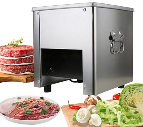 Affettatrice elettrica per carne e trituratore elettrico, tagliaverdure automatico, alta capacità 150 kg/h, facile da pulire, ideale per cucine professionali e lavorazione degli alimenti