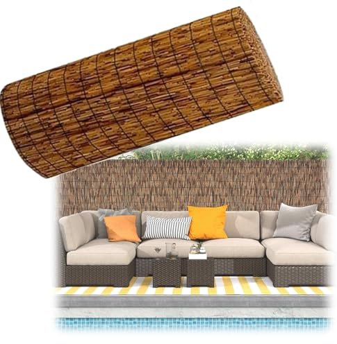 Genérico Seto De Caña En Rollo Valla Panel Natural Pantalla Privacidad Terraza Estera Marrón Decorativa Cerca Jardin con BridasIdeal para Piscinas Y Vallas